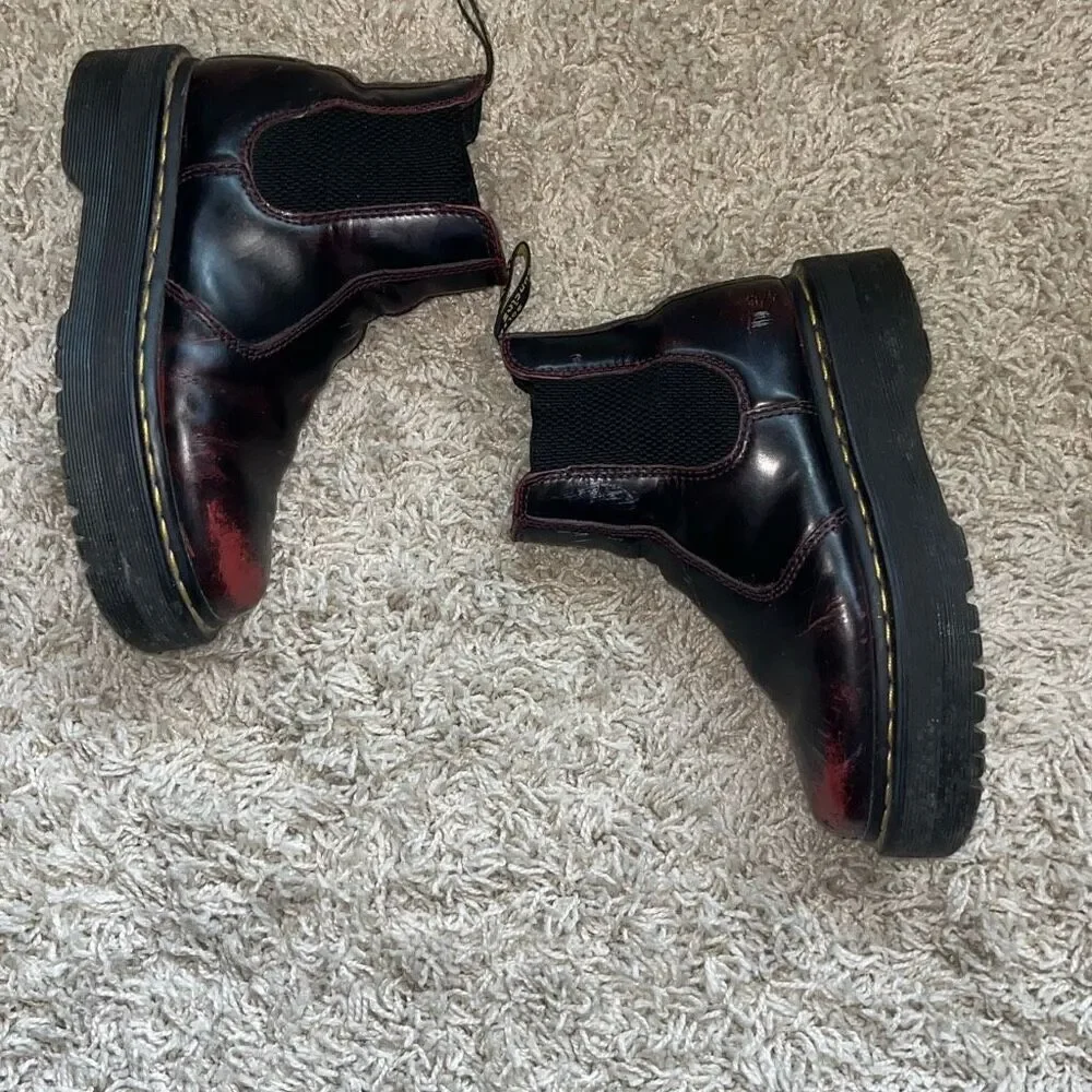 Dr. Martens Burgundy and Red Boots Men’s UK 3 US 4 (Women’s 5) EUC